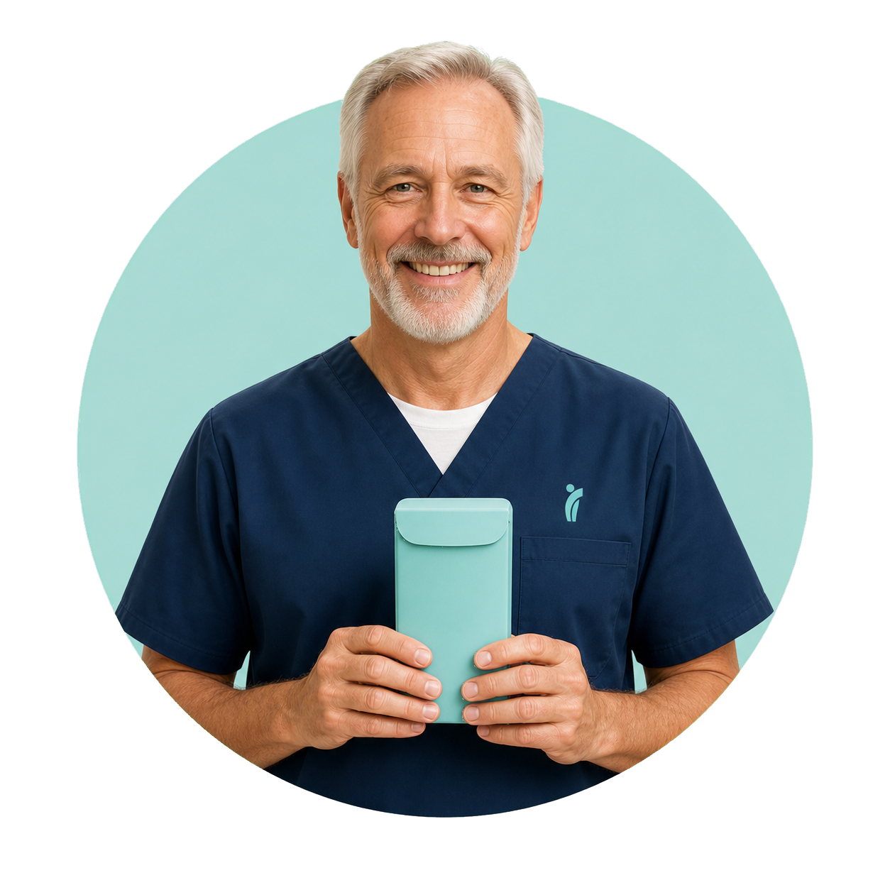 Licensed doctor holding medication