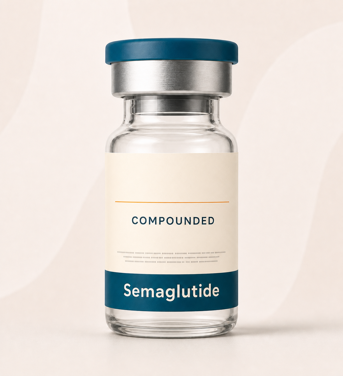 iLIFE GLP-1 care vial on a cream background